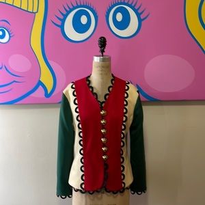 Moschino Red Green Ivory Wool Blazer The Nanny